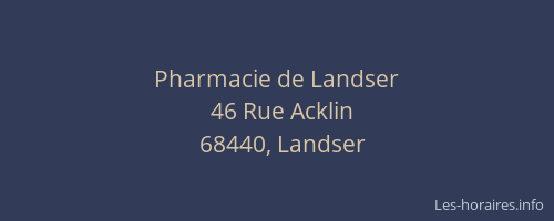Pharmacie de Landser