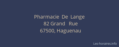 Pharmacie  De  Lange