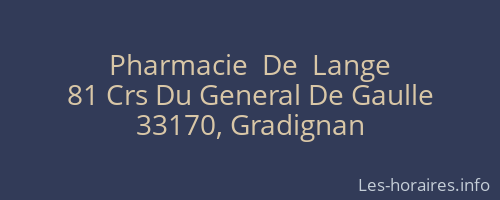 Pharmacie  De  Lange