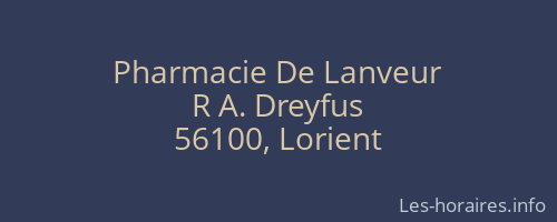 Pharmacie De Lanveur