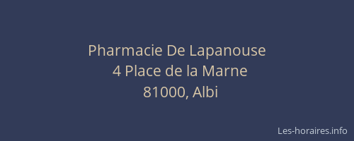 Pharmacie De Lapanouse