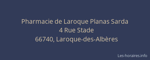 Pharmacie de Laroque Planas Sarda
