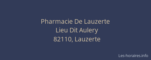 Pharmacie De Lauzerte