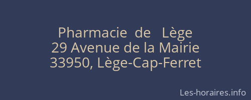 Pharmacie  de   Lège
