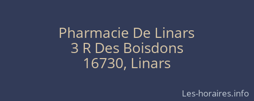 Pharmacie De Linars