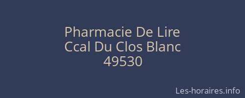 Pharmacie De Lire