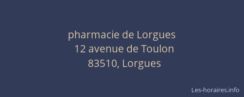 pharmacie de Lorgues