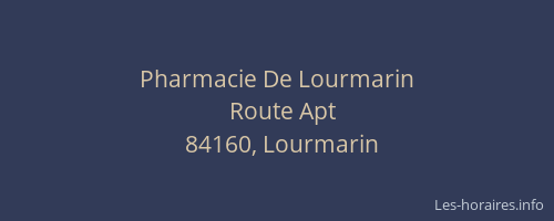 Pharmacie De Lourmarin