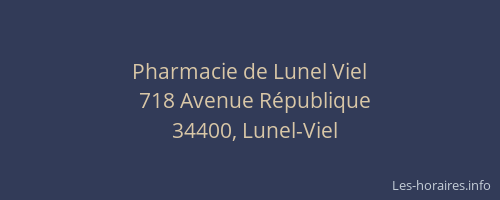 Pharmacie de Lunel Viel