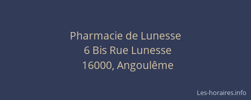 Pharmacie de Lunesse