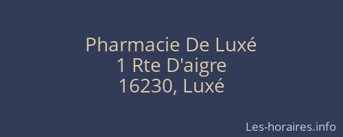 Pharmacie De Luxé