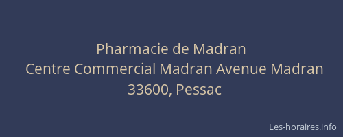 Pharmacie de Madran