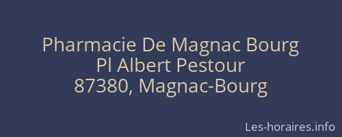 Pharmacie De Magnac Bourg