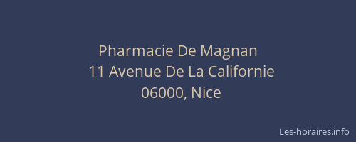 Pharmacie De Magnan