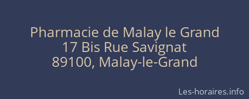 Pharmacie de Malay le Grand