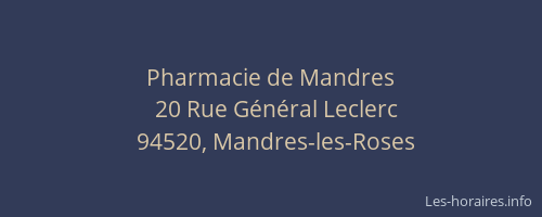 Pharmacie de Mandres