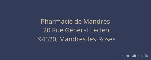 Pharmacie de Mandres