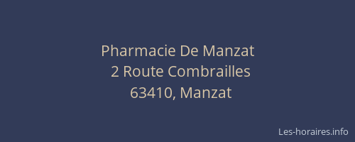 Pharmacie De Manzat