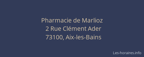 Pharmacie de Marlioz