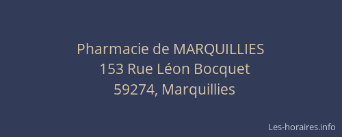 Pharmacie de MARQUILLIES