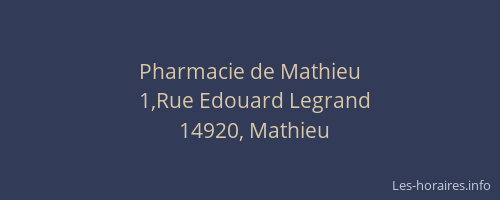 Pharmacie de Mathieu