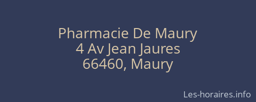 Pharmacie De Maury
