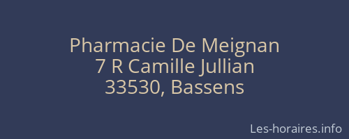 Pharmacie De Meignan
