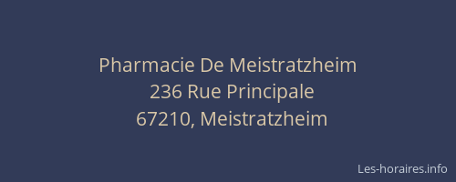 Pharmacie De Meistratzheim