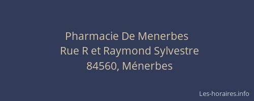 Pharmacie De Menerbes