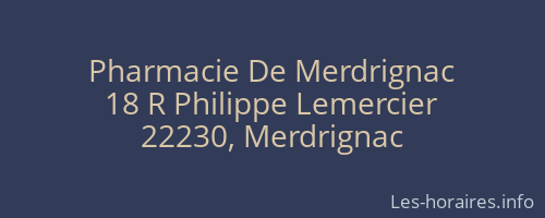 Pharmacie De Merdrignac