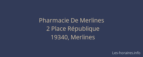 Pharmacie De Merlines