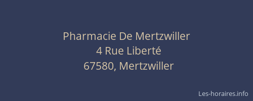 Pharmacie De Mertzwiller