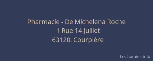 Pharmacie - De Michelena Roche