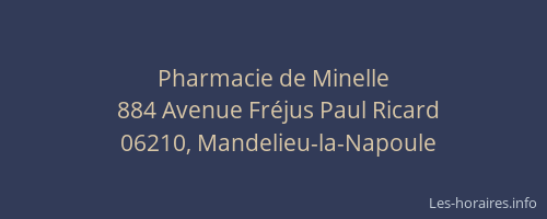Pharmacie de Minelle