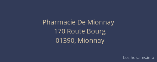 Pharmacie De Mionnay