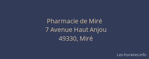 Pharmacie de Miré
