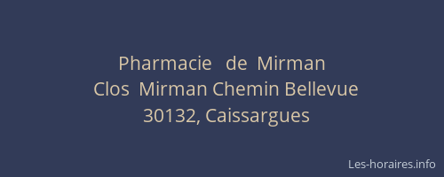 Pharmacie   de  Mirman
