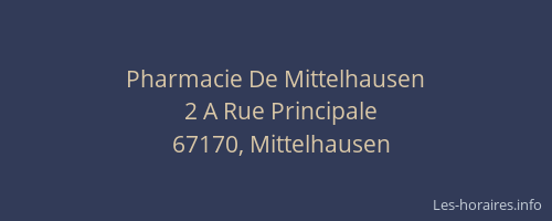 Pharmacie De Mittelhausen