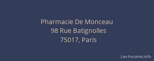 Pharmacie De Monceau