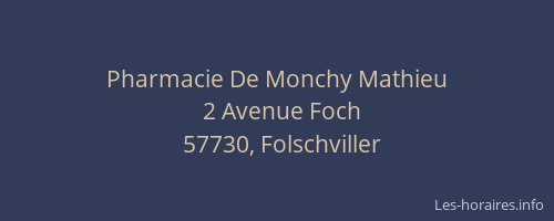 Pharmacie De Monchy Mathieu