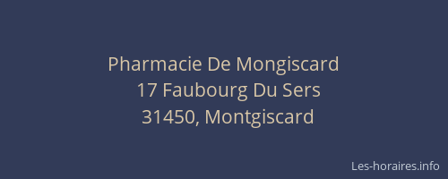 Pharmacie De Mongiscard