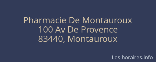 Pharmacie De Montauroux