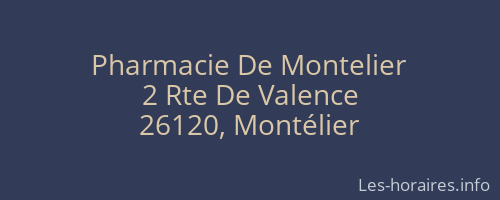 Pharmacie De Montelier