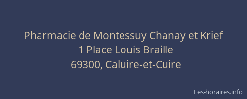 Pharmacie de Montessuy Chanay et Krief
