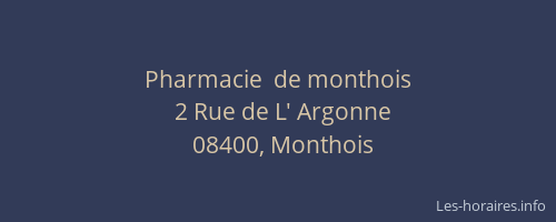Pharmacie  de monthois