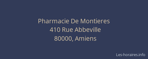 Pharmacie De Montieres