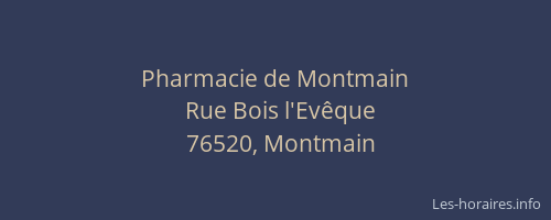 Pharmacie de Montmain