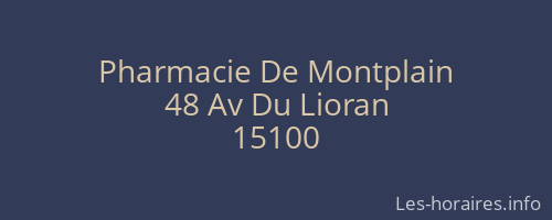 Pharmacie De Montplain