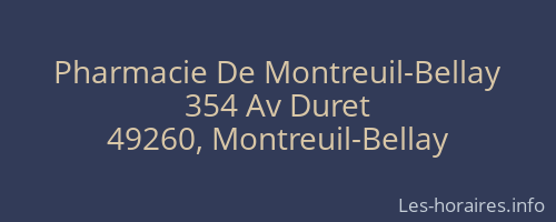 Pharmacie De Montreuil-Bellay