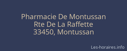 Pharmacie De Montussan
